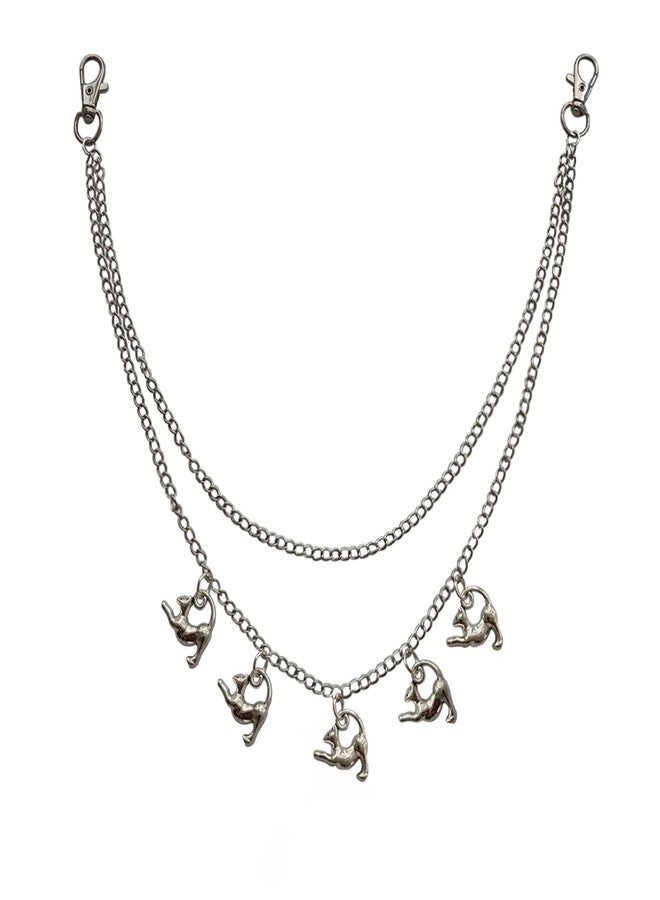 AETYWYEIN 3D Mini Cat Charm Pant Chain, Cute Cat Pendant Trouser Accessories, Hip Hop Layered Belt Chains, Bags DIY Jewelry Pocket Chain - Image 1